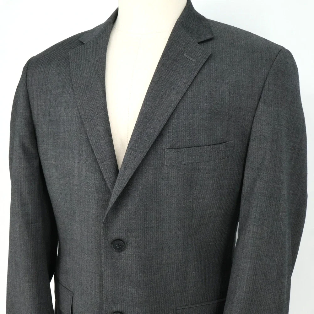 Kenneth Cole Sport Coat Mens 44R Gray Wool Jacket Lined Blazer Awearness Preppy